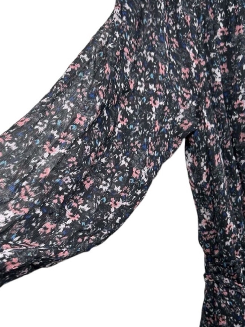AllSaints Kaylee Stretch Floral Romper V-neck Long Sleeves Viscose size 4 - Picture 6 of 8